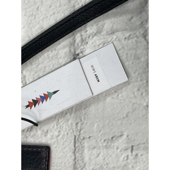 THACKER Amber Anthropologie Maroon Black Credit Card Coin Purse NWT SOLD OUT $68 - Picture 9 of 11